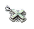 Sterling Silver with Opal Jerusalem Cross Pendant